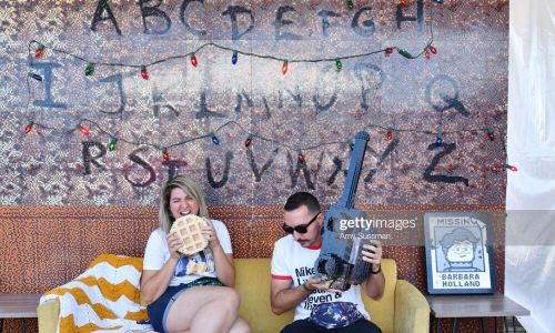 SANTA MONICA, CALIFORNIA - JUNE 29: Fans pose at the many photo-op stations at the Netflix's "Stranger Things" Season 3 Fun Fair at Santa Monica Pier on June 29, 2019 in Santa Monica, California. (Photo by Amy Sussman/Getty Images)