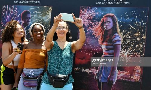 SANTA MONICA, CALIFORNIA - JUNE 29: Fans pose at the many photo-op stations at the Netflix's "Stranger Things" Season 3 Fun Fair at Santa Monica Pier on June 29, 2019 in Santa Monica, California. (Photo by Amy Sussman/Getty Images)