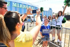 SANTA MONICA, CALIFORNIA - JUNE 29: Fans are greeted by Hawkins High School cheerleaders at the Netflix's "Stranger Things" Season 3 Fun Fair at Santa Monica Pier on June 29, 2019 in Santa Monica, California. (Photo by Amy Sussman/Getty Images)