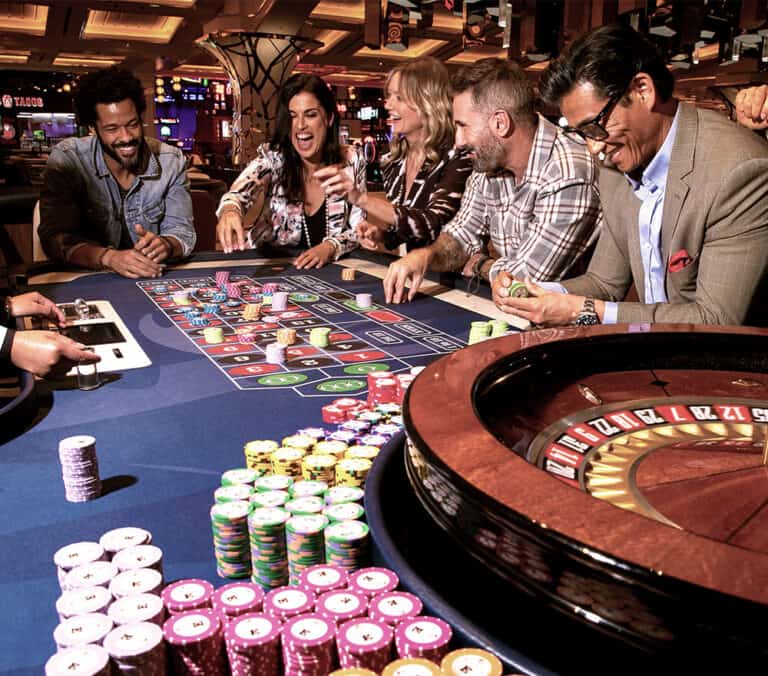 Guests enjoying an interactive casino event