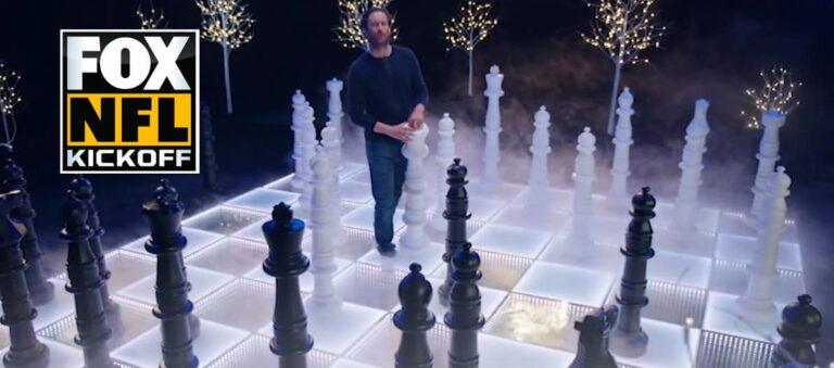 LED giant chess game at NFL Kickoff event in Los Angeles. Perfect for corporate and festival enterta.