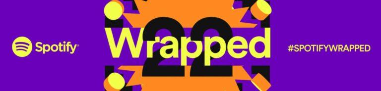 Colorful Spotify Wrapped 2022 playground graphic with vibrant shapes.
