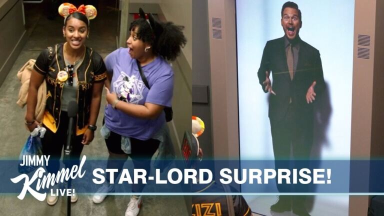 Proto Hologram ! Chriss Pratt Pranks Fans at Disneyland