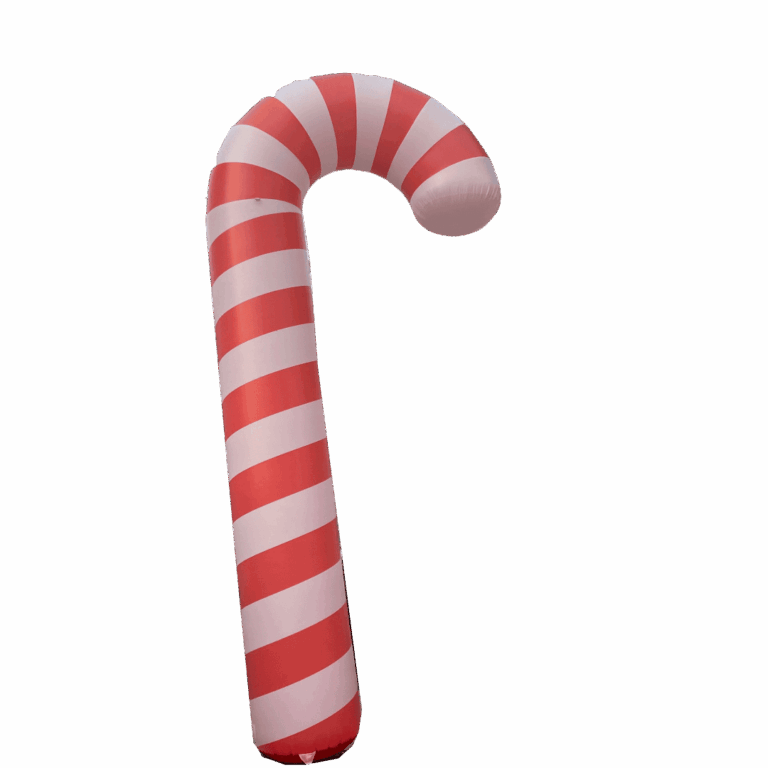 Bright red and white striped candy cane inflatable decoration. Perfect for festive celebrations and.