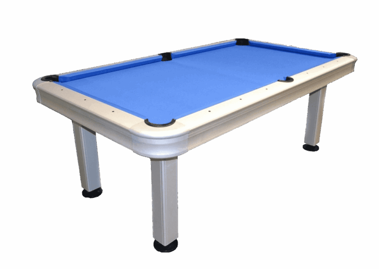 Blue pool table available for rent at events in Los Angeles. Perfect for parties, festivals, and cor.