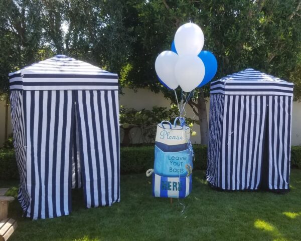 Beach Cabana - Blue Stripe Cabana 4'x4' - Image 2