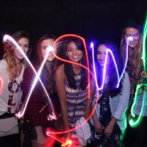 LED light painting activity for fun photo opportunities at events.