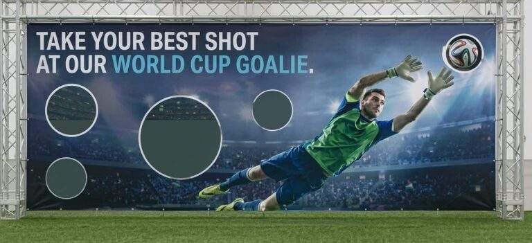 Soccer goalie target game for events and entertainment.